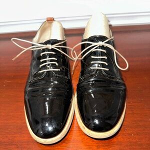 ATTILIO GIUSTI LEOMBRUNI, WOMENS DESIGNER, PATENT LEATHER, OXFORD SHOES  Size: 9